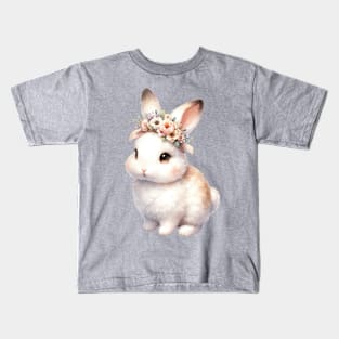 Adorable Baby Rabbit  Boho Babies A Whimsical Watercolor Gathering Kids T-Shirt